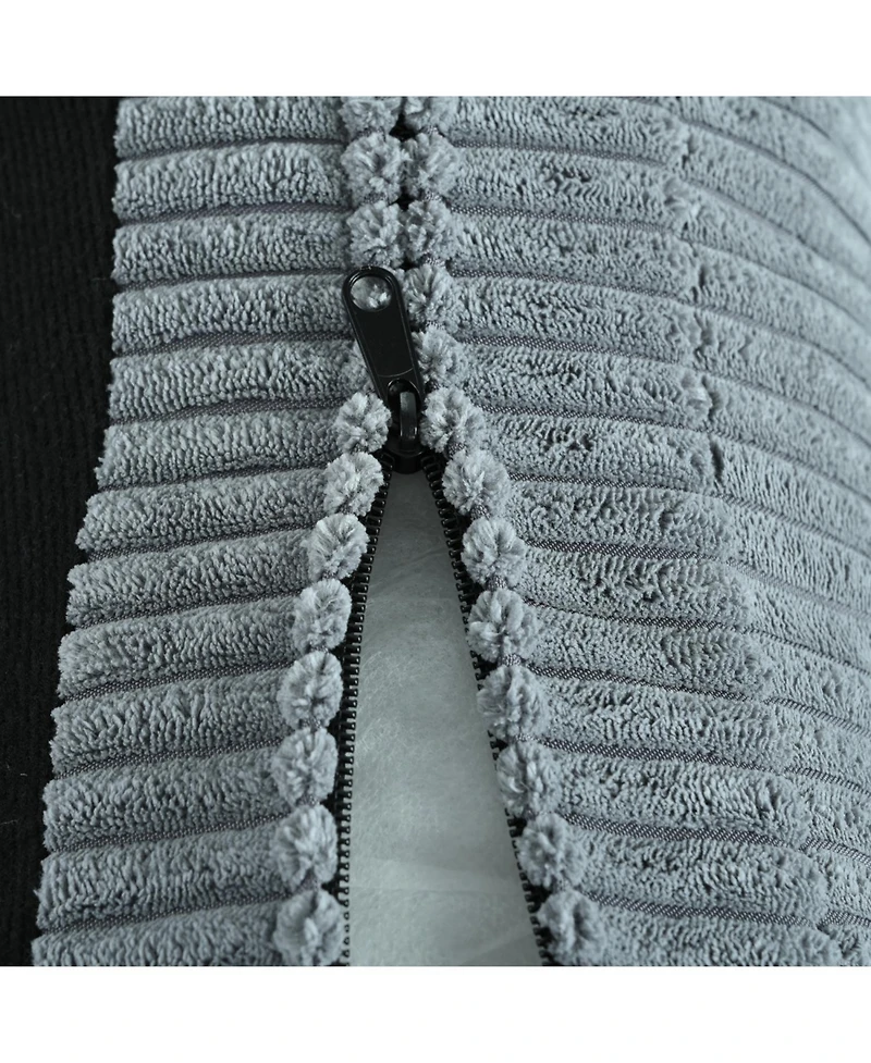 Streamdale Furniture Reversible Corduroy Sectional Sofa with Storage Chaise & Usb