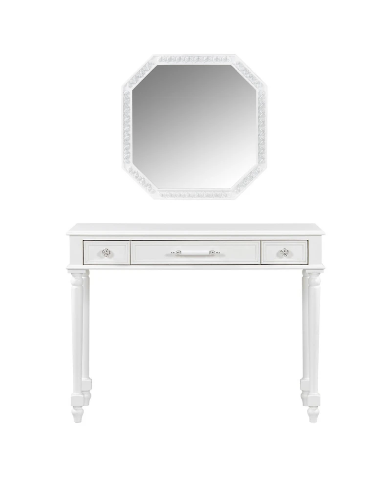 Streamdale Furniture Retro Makeup Desk with Mirror & 3 Drawers