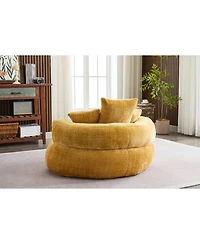 Streamdale Furniture Chenille Bean Bag Chair with Filling - Indoor/Outdoor (Yellow)