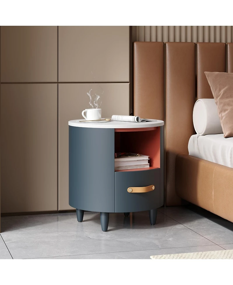 Streamdale Furniture + 1 Pc. Wood Drawer & Shelf Nightstand/End Table