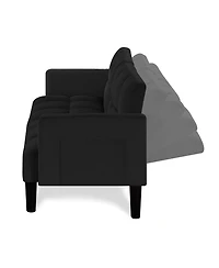 Streamdale Velvet Futon Couch Convertible Folding Sofa Bed Tufted Couch for Apartment