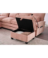Streamdale Furniture 106" U-Shape Sectional Sofa Cloud Couch, Chenille, Ottoman & Pillows