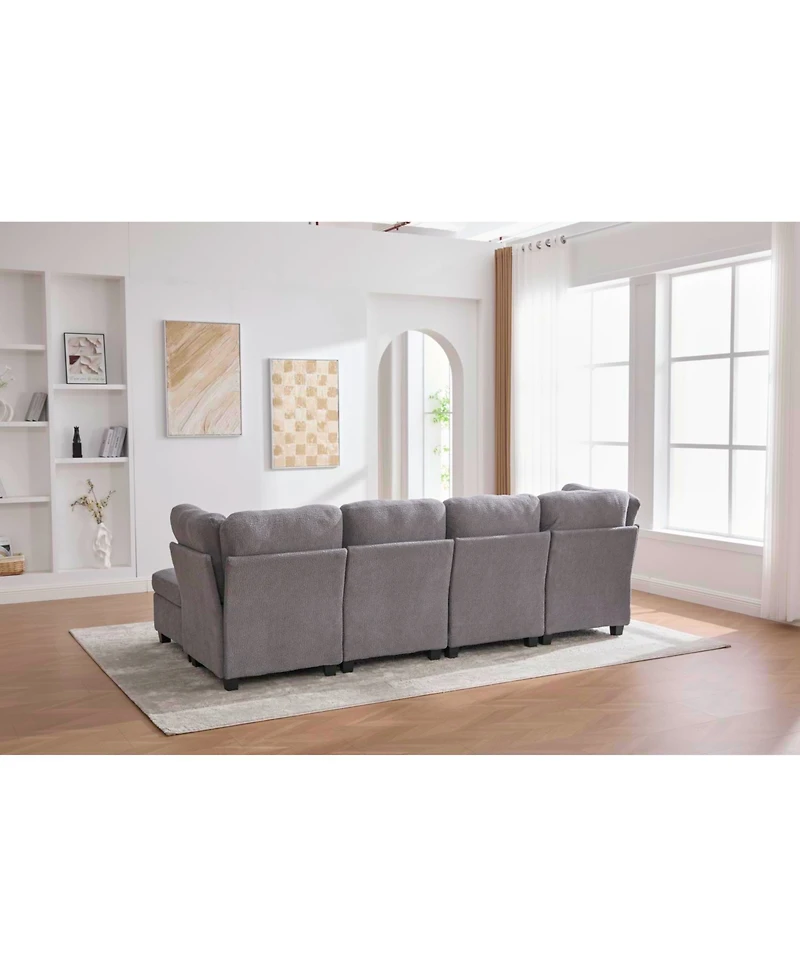 Streamdale Furniture Modular Sectional Sofa- Convertible 6-Seat Couch with Chaise & Ottoman