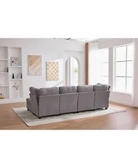 Streamdale Furniture Modular Sectional Sofa- Convertible 6-Seat Couch with Chaise & Ottoman