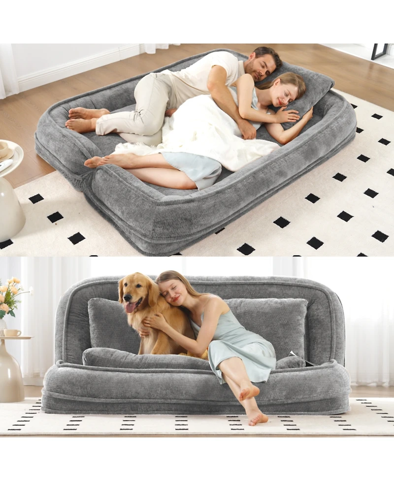 Streamdale Furniture Double Chenille Dog Bed Sofa Couch - Extra Large, Adjustable