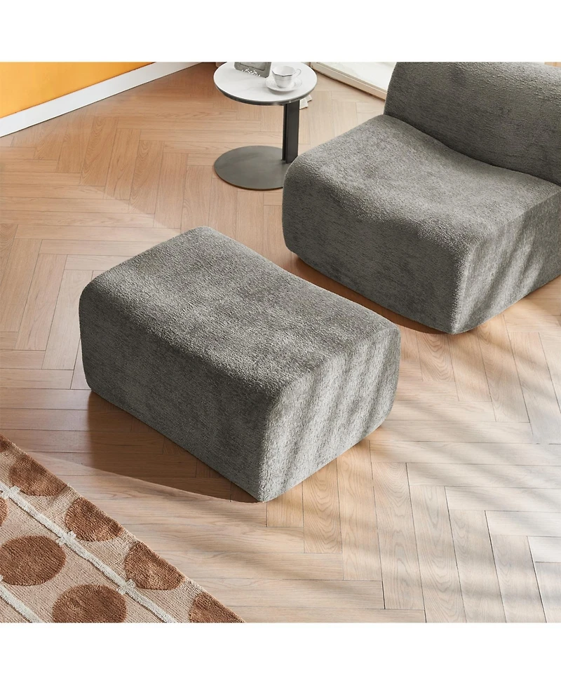 Streamdale Furniture Single Foam Sofa Chair with Footrest & Pillow