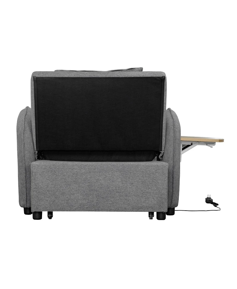 Streamdale Furniture Convertible Chair Bed- 3-in-1 Pull-Out Sofa with Usb & Desk