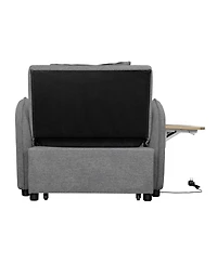 Streamdale Furniture Convertible Chair Bed- 3-in-1 Pull-Out Sofa with Usb & Desk