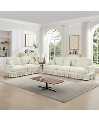 Streamdale Furniture Modular Sofa Set- Flared Arms, Removable Skirts, Spindle Legs