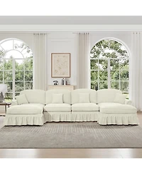 Streamdale Furniture Streamdale Classic U-Shape Sectional Sofa with Ottomans