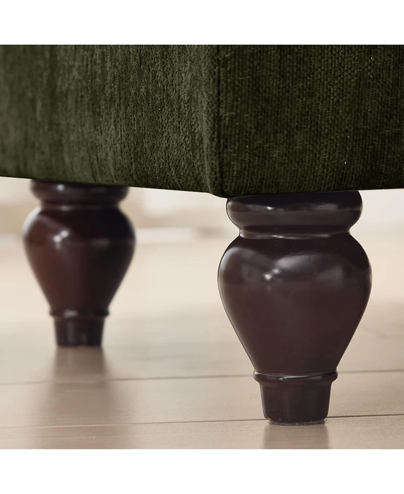 Streamdale Furniture Green Chenille Sleeper Sofa with Ottomans