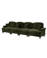 Streamdale Furniture Mid Century Green Chenille 4-Seater Sofa