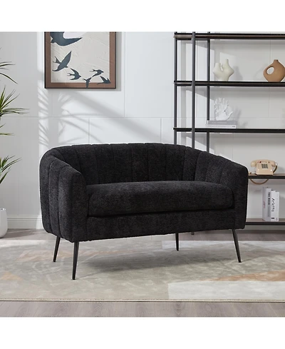 Streamdale Furniture 50.2" Chenille Loveseat, Modern Glam Settee, Channel Tufted 2-Seater