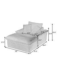 Streamdale Furniture Modern Cushioned Sofa with Footrest - Dark Gray