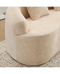 Streamdale Furniture Curved Loveseat Sofa, Small Space Couch with 2 Pillows