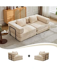 Streamdale Furniture Compression Convertible Sofa Bed, Chenille