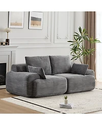 Streamdale Furniture Modern Memory Foam 2-Seater Corduroy Sectional Sofa - Grey