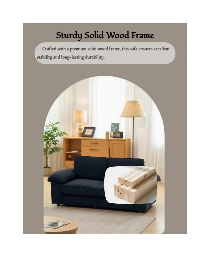 Streamdale Furniture Velvet Storage Loveseat - Modern Sofa for Small Spaces
