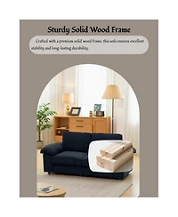 Streamdale Furniture Velvet Storage Loveseat - Modern Sofa for Small Spaces