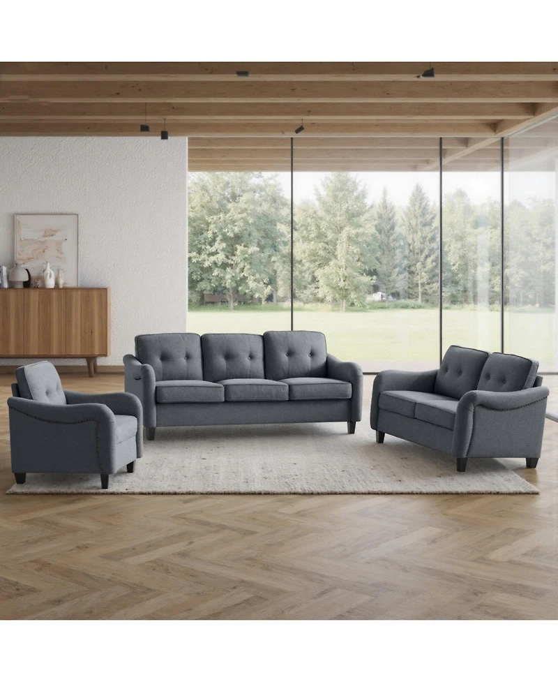 Streamdale Furniture 3-Piece Modern Living Room Sofa Set
