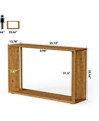 Tribesigns 2-Tier Solid Wood Console Table for Living Room, 55" Farmhouse Entryway Table