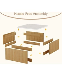 Tribesigns 31.5" Square Coffee Table, Modern Wood Center Table Cocktail Furniture, White & Brown