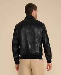 Furniq Uk Men's Leather Bomber Jacket