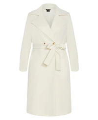 City Chic Plus Riley Row Belted Coat