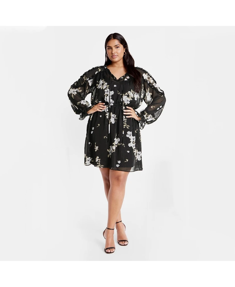 City Chic Plus Amira Print Dress