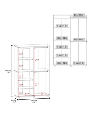 Fm Furniture Ollie 2-Door Wardrobe with Open Storage,White