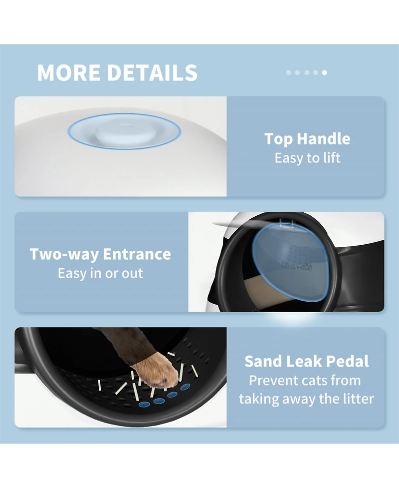 Aostirmotor Foldable Cat Litter Box with Lid & High Sides