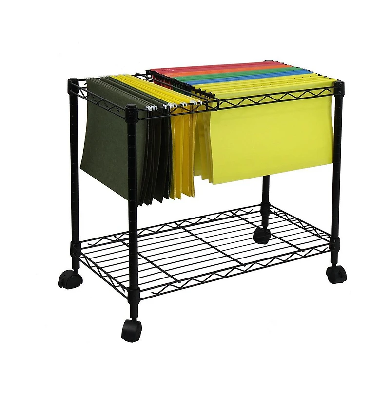 Oceanstar Portable 1-Tier Metal Rolling File Cart