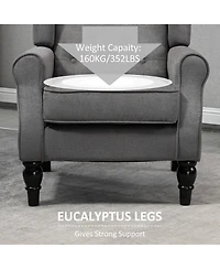 Homcom Accent Chair Button-Tufted Armchair with Wingback Round Arms