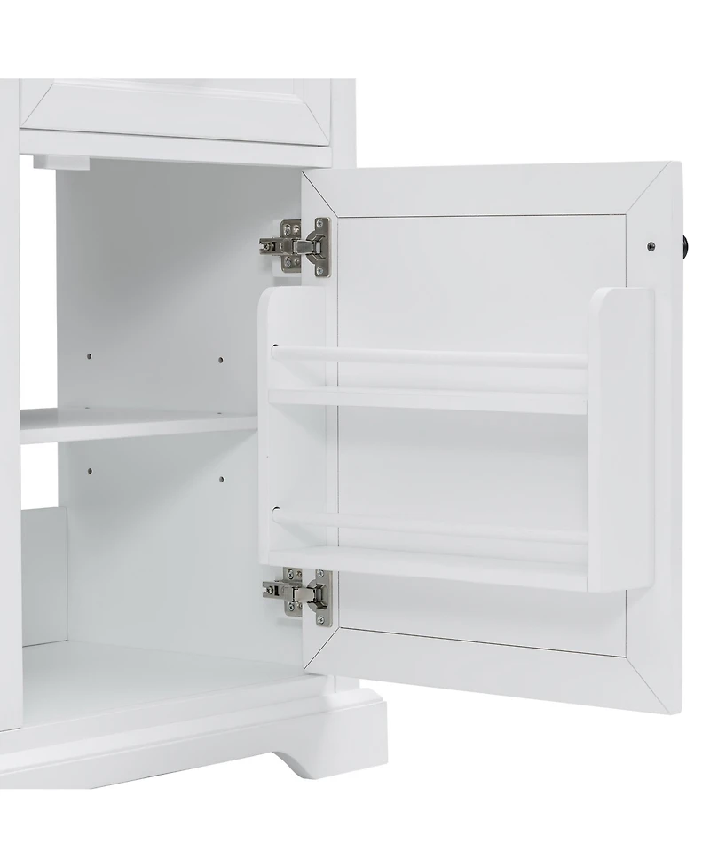 Clihome 36-Inch Bathroom Vanity with Ceramic Sink Top,Freestanding Storage Cabinet with Metal Finish