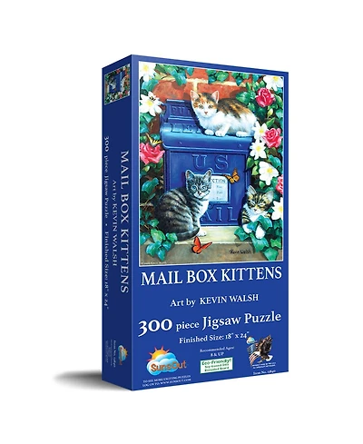 SunsOut Mail Box Kittens 300 piece Jigsaw Puzzle for Adults