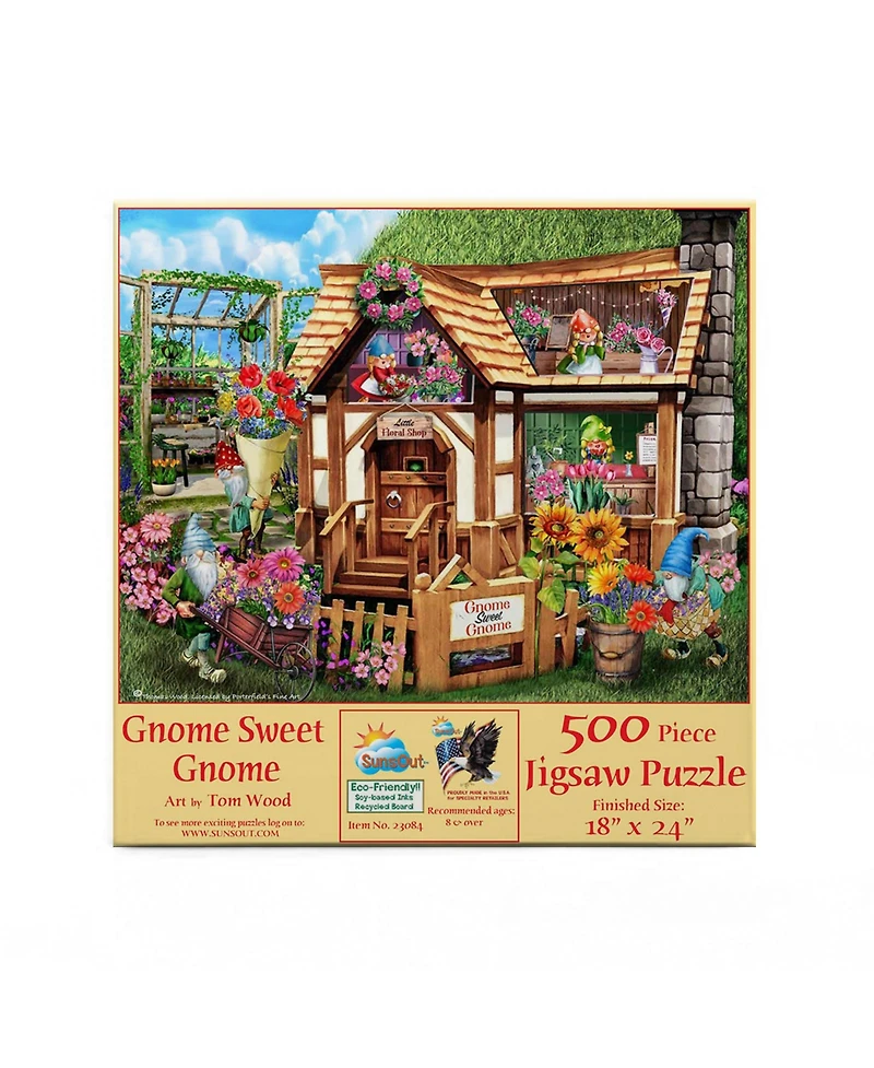 SunsOut Gnome Sweet Gnome 500 piece Jigsaw Puzzle