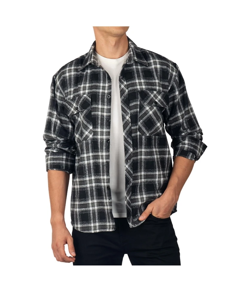 Alpine Swiss Men Plaid Flannel Shirt Jacket Button Down Long Sleeve Cotton Blend Shirts