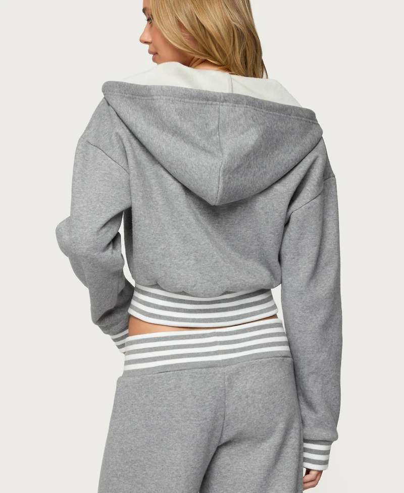 Edikted Women's Eloura Stripey Zip Up Hoodie