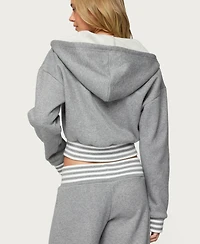 Edikted Women's Eloura Stripey Zip Up Hoodie