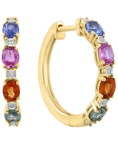 Effy Collection Multi Sapphire (1-7/8 ct. t.w.) and Diamond Accent Earrings in 14k Yellow Gold