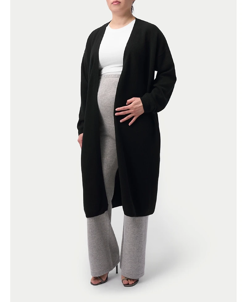 Gobi Cashmere Maternity Wide-Leg Knitted Pants