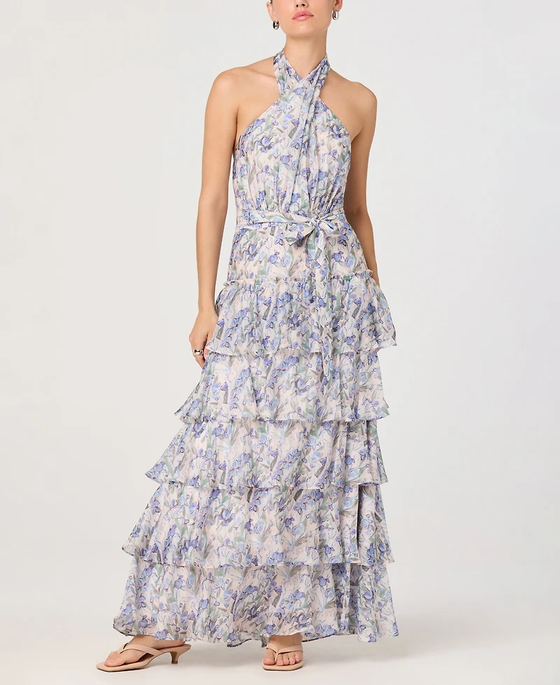 Astr the Label Women's Floral Halter Neck A-Line Dress