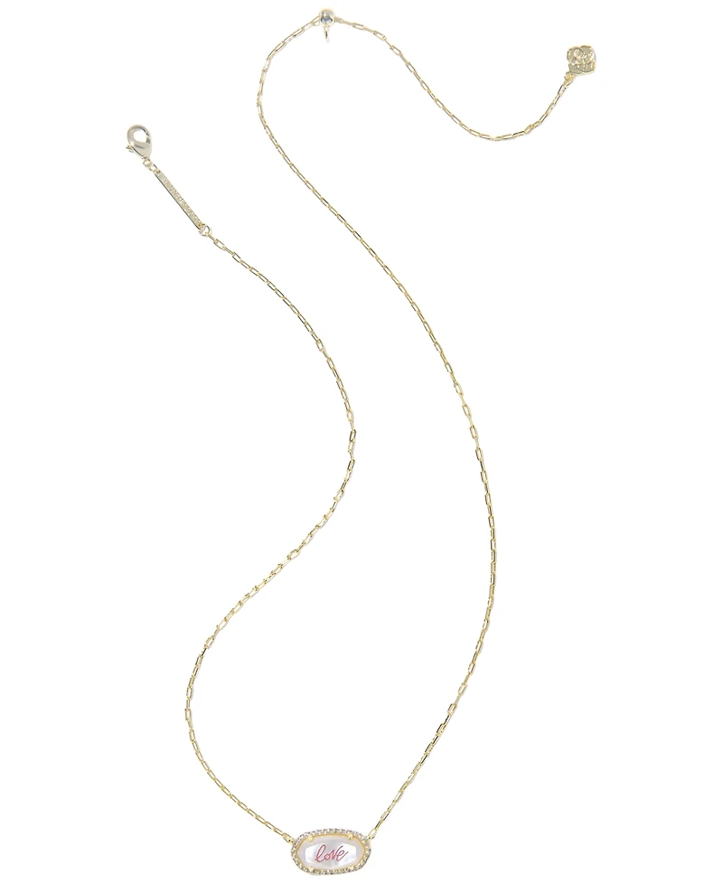 Kendra Scott Opalescent Resin Elisa Pave Frame Short Pendant Necklace (Also Available Imitation Pearl)
