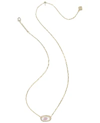 Kendra Scott Opalescent Resin Elisa Pave Frame Short Pendant Necklace (Also Available Imitation Pearl)