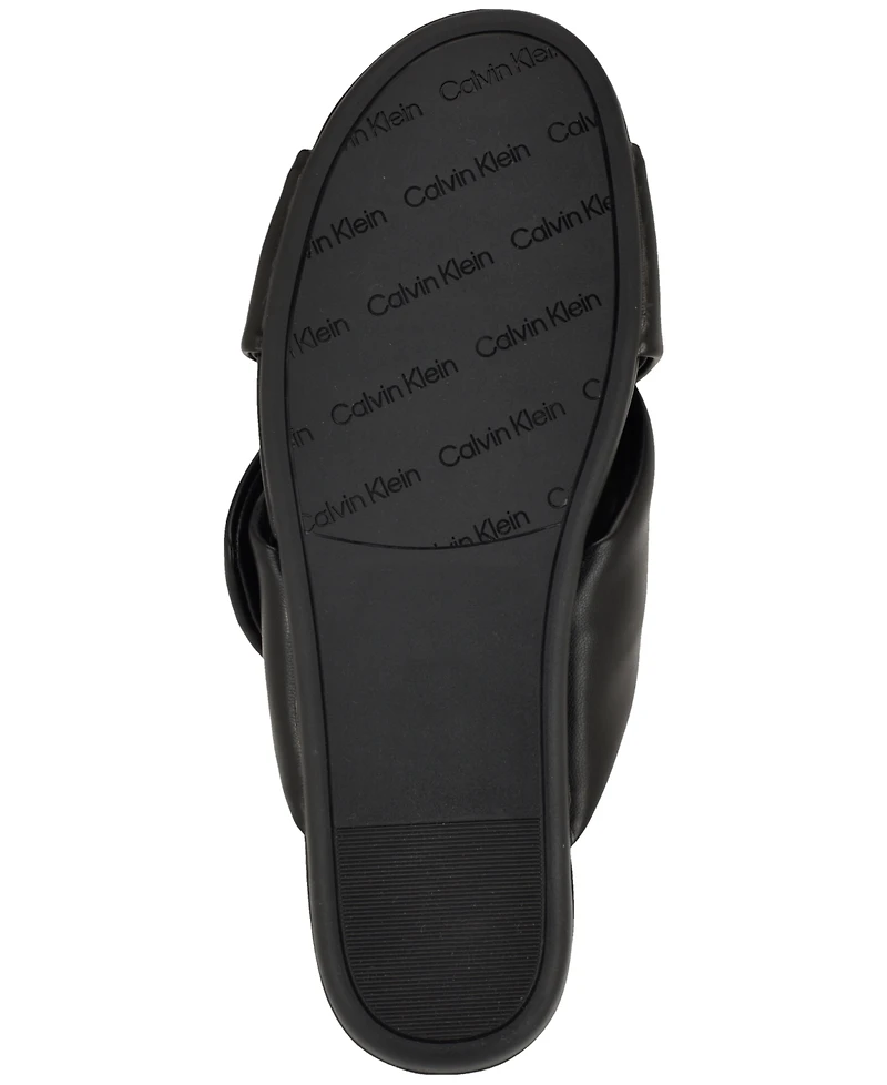 Calvin Klein Women's Renley Criss-Cross Slip-On Flat Sandals