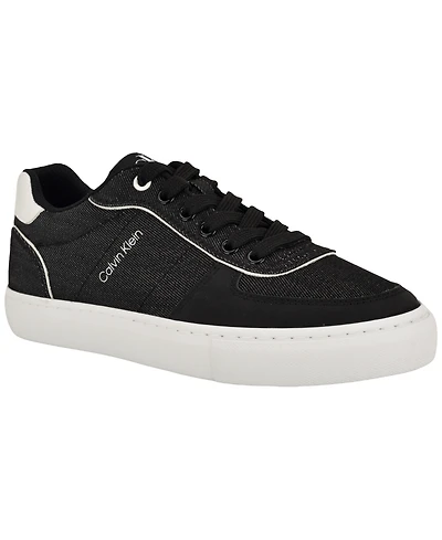 Calvin Klein Women's Caspian Denim Round Toe Lace-Up Sneakers