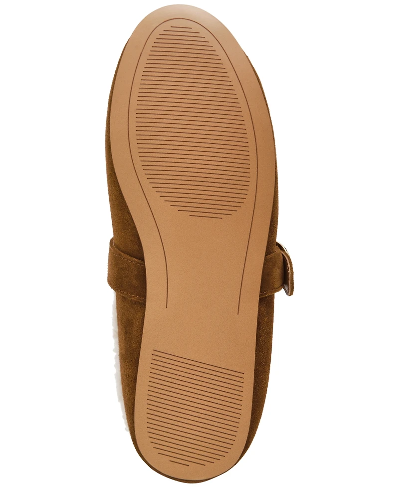 Steve Madden Women's Lodge Cozy Adjustable Strap Mary-Jane Flats