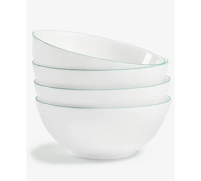 Arch Studio Opal Glass Rim Cereal Bowls, Set of 4, Service For 4