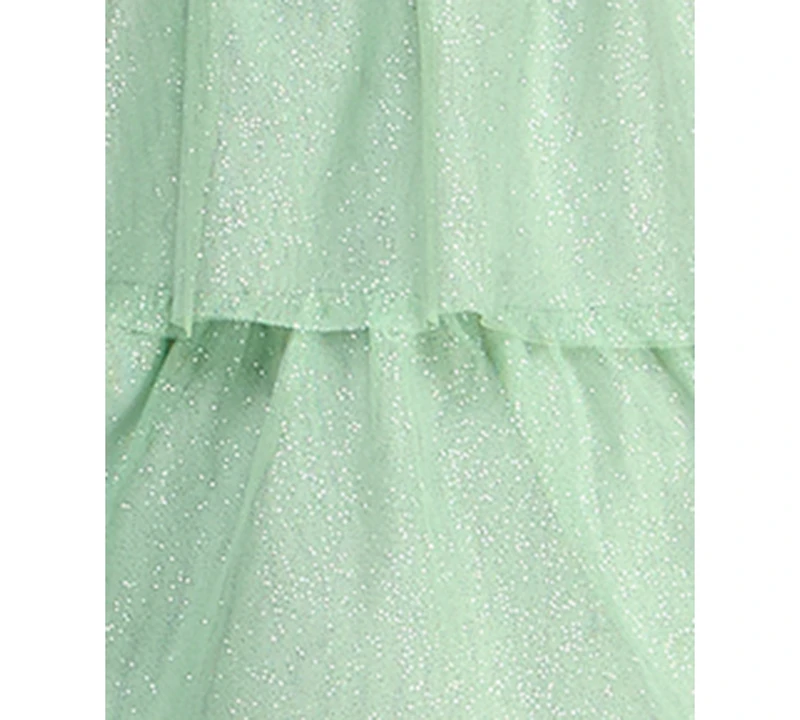 Emerald Sundae Juniors' Strapless Tiered Lace-Up Back Gown