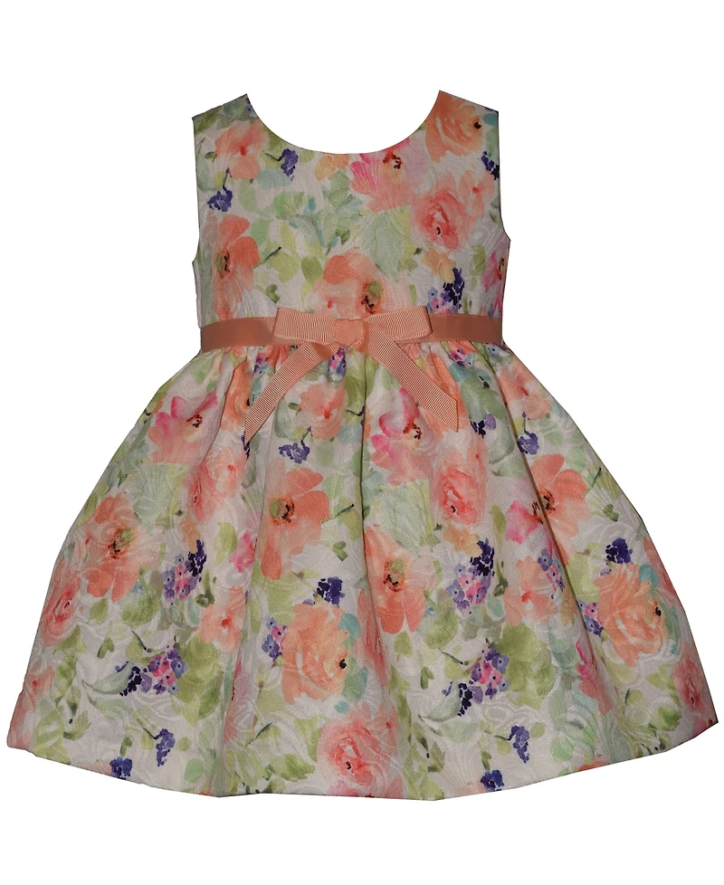 Bonnie Baby Girls' Round Neck Cardigan, Dress and Bloomers, 3-Piece Set